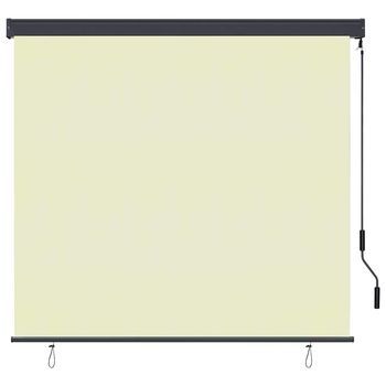 Estor Enrollable Rayado Crema 180 X 250 Cm Tela Y Aluminio