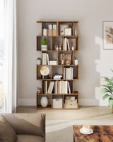 libreria de 6 niveles de madera de color marron