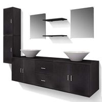 conjunto de muebles de bano y lavabo 9 piezas negro vidaxl