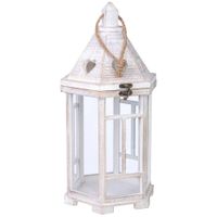 farol portavelas de madera 22x22x51h cm