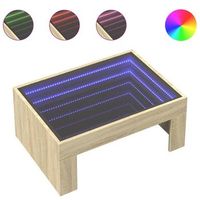 mesa de cafe  mesa de centro con infinity led roble sonoma 70x50x30 cm