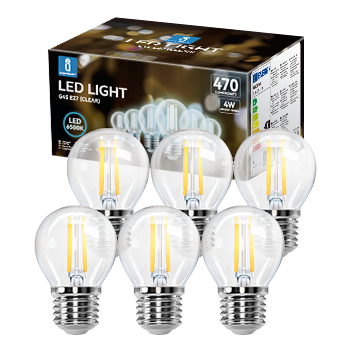Aigostar Bombilla LED E27 Blanco Frío 6500K,4W (equivalente a 40W),470 lúmenes,Angulo de Apertura: 360°,No regulable.Pack de 6 uds
