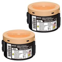 epson s050650 black original high capacity toners twin pack 2 pack