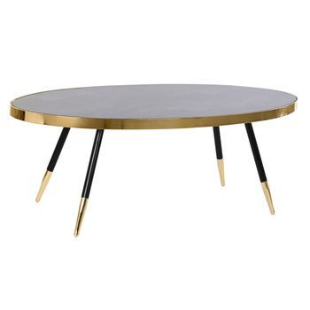 Mesa Centro Acero Cristal 110x50x41,5 Simil Marmol