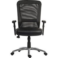 teknik breeze b580 mesh  bonded leather tilting executive chair - black black