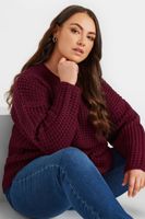 yours jersey berenjena de punto gofre mujer curvy y tallas grandes yours