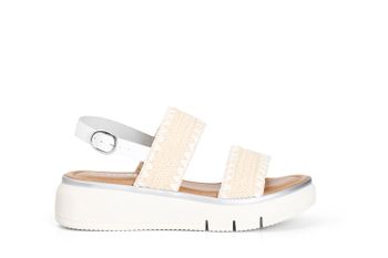 sandalias doble banda natural/white