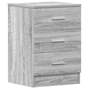 Mesita De Noche Madera Contrachapada Gris Sonoma 38x35x56 Cm Vidaxl