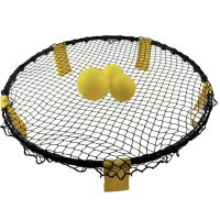 juego de red de voleibol de playa bominfit de 90 cm de diametro con 3 pelotas para juegos al aire libre en el patio tras