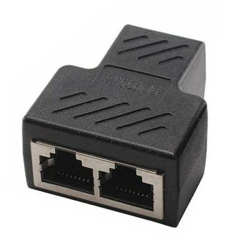 Adaptador Divisor De Red 1 Rj45 A 2rj45 Negro