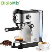 biolomix maquina de cafe en polvo semiautomatica de acero inoxidable de 20 bares con varita para espumar leche a vapor para cafe expreso capuchino