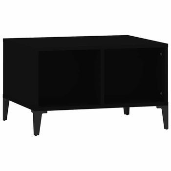 Mesa De Centro 50x60x36,5 Cm Madera Y Metal Trabajados - Negro