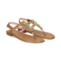 pretty ballerinas sandalias planas mujer - marron talla 38