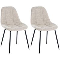 set de 2 sillas de comedor tom en tela o polipiel crema 52x46x82 cm clp