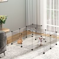 pawhut valla para animales pequenos diy con 24 paneles para conejos 105x105x70cm
