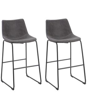 Conjunto de 2 sillas de bar  gris