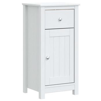 Mueble De Baño Berg Madera Maciza De Pino Blanco 40x34x80 Cm Vidaxl
