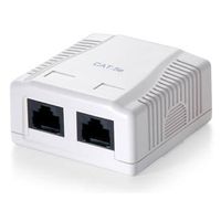 roseta de superficie cat5e 2 conectores red hembra rj-45