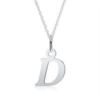 cadena con colgante de letra d de plata 925