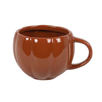 Taza de gres marrón