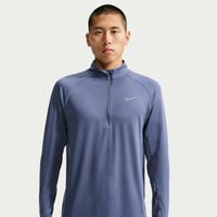nike stride half-zip  camiseta de running hombres - azul-gris plateado