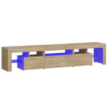 Mueble De Tv Con Luces Led Roble Sonoma 200x36,5x40 Cm Vidaxl