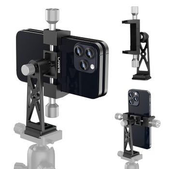Lanxire Soporte Trípode Teléfono Metal, Arca Prot Zapata Fría, Cabezal Bola 360° Adaptador iPhone Galaxy Smartphone