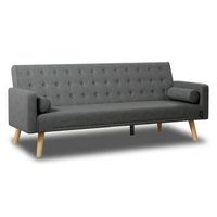 sofa cama gris antracita 3 plazas acolchado nalui one dots