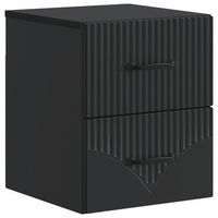 mesita de noche de pared con cajon negro 345 x 33 x 40 cm vidaxl