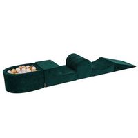 meowbaby parque infantil de espuma con piscina de bolas verde oscuro  doradobeigeblancotransparente 100 pcs