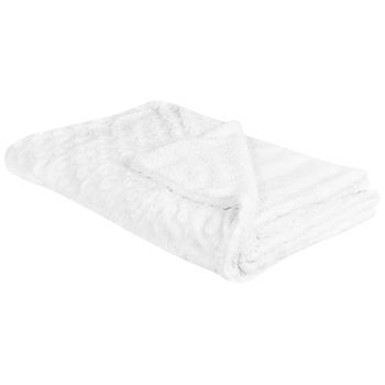 Manta De Poliéster Blanco Crema 150 X 200 Cm Colcha Cubrecama Suave Kandilli