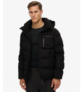 Superdry para hombre. MS110188A Chaqueta Ski Sports Washed negro (S), Casual, Deportivo, Poliéster, Nieve