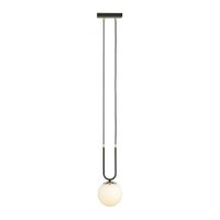 lampara colgante original negro y dorado con esfera de cristal