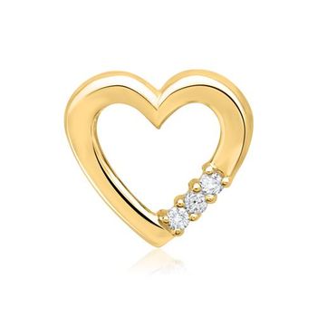 Colgante 14 quilates oro amarillo 3 diamantes
