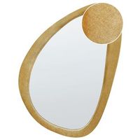 espejo de pared decorativo con forma irregular estilo moderno en color amarillo 61 x 91 cm venas