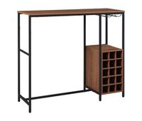 mesa de bar trondelag con botellero 120x40x105cm - negronogal encasa
