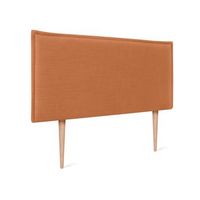 cabecero de lino natural liso con ribete 105x105cm con patas camas 105 - naranja