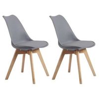 pack 2 sillas comedor noruega color gris patas madera haya 84x48x54 cm 