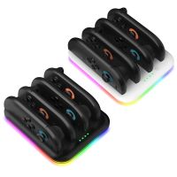 jys jys-ns2303 switch2 joy-con dock de carga 4 en 1 tipo-c carga rapida indicadores led iluminacion rgb soporte de carga