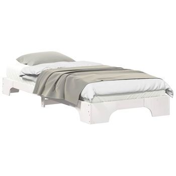 Estructura De Cama Con Almacenamiento Blanco 80 X 220 Cm Madera