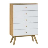 comoda 5 cajones l75 cm - blanco