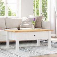 mesa de centromesa auxiliarmesa de cafe madera de pino estilo panama blanco 100x60x45 cm