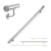 pasamanos de acero inoxidable 150 cm plateado para escaleras