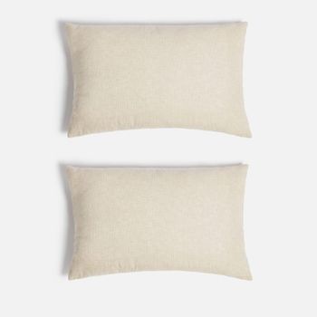 ïn home Linen Cotton Cushion Cover - Natural - 75x50cm - Set of 2
