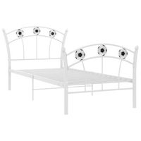 estructura de cama con diseno de futbol metal blanco 90x200 cm