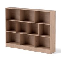 costway librero de 10 cubos organizador de almacenamiento de 3 niveles anticaida estante de exhibicion 140 cm para sala de estar dormitorio