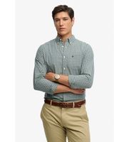 superdry para hombre m4011107a camisa prepy poplin verde l casual algodon clasico manga larga