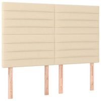 pack 4 uds cabeceros cama  panel de cabeceras tela color crema 72x5x7888 cm