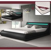 cama canape de matrimonio parisina color negro 160x200cm con colchon pro nature