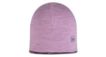 Gorro infantil reversible buff merino rosa gris